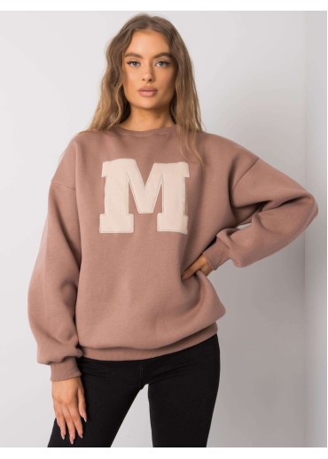 Kapučínovo hnedá mikina s nášivkou