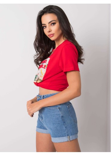 Červené bavlnené tričko