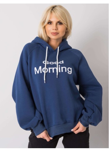 Modrá oteplená mikina s kapucňou