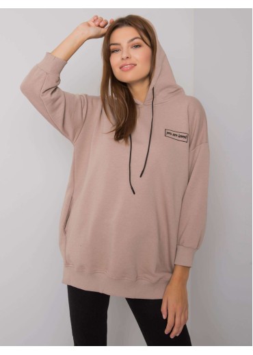 Béžovo hnedá bavlnená mikina