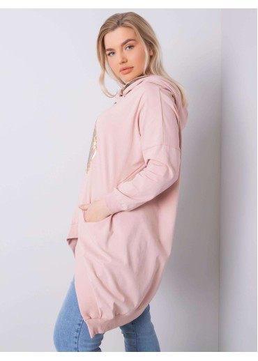 Tmavopúdrovo ružová mikina s kapucňou