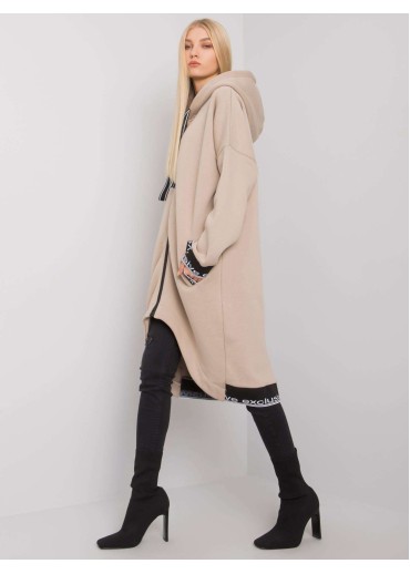 Béžovo hnedá asymetrická mikina