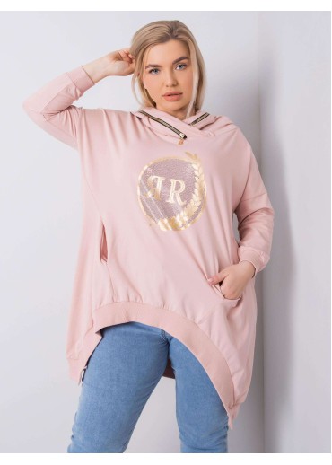 Tmavopúdrovo ružová mikina s kapucňou