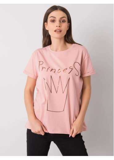Tmavopúdrovo ružové bavlnené tričko