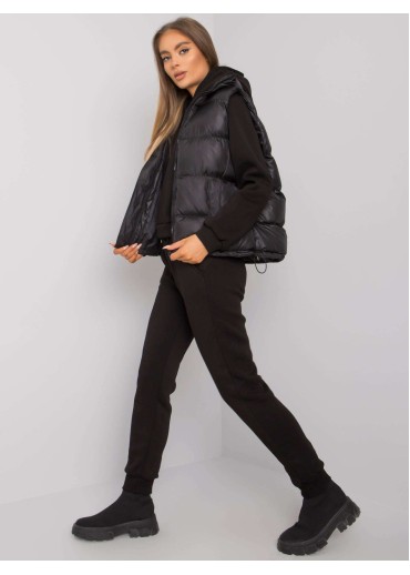 Čierna tepláková súprava s vestou