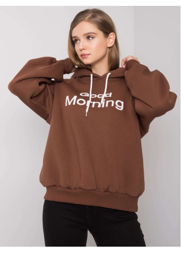 Hnedá oteplená mikina s kapucňou