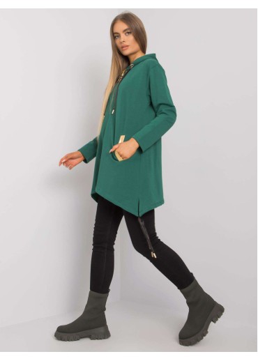 Tmavozelená asymetrická mikina