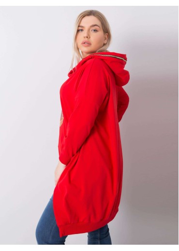 Červená mikina s kapucňou