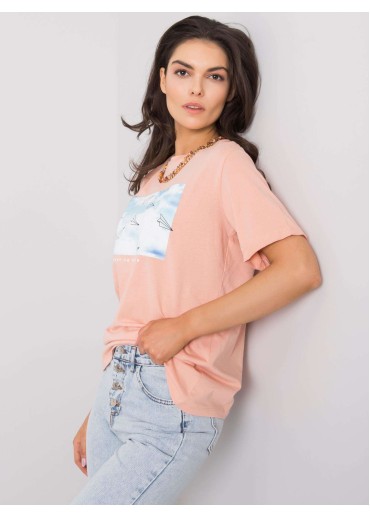 Lososovo ružové bavlnené tričko