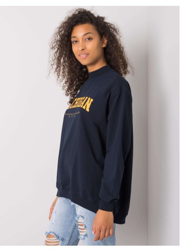 Modrá mikina so stojačikovým golierom