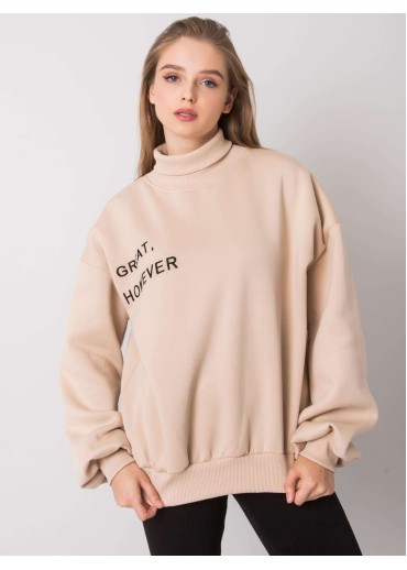 Béžovo hnedá mikina s rolákovým golierom