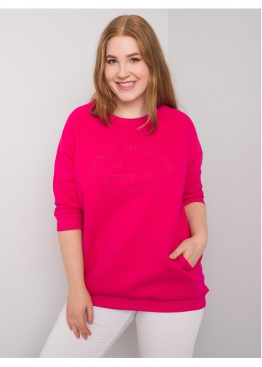 Fuchsiovo ružová pohodlná mikina