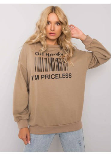 Smotanovo biela mikina s potlačou