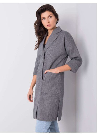 Sivý kabát s opaskom