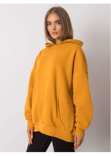 Žltá basic mikina s kapucňou