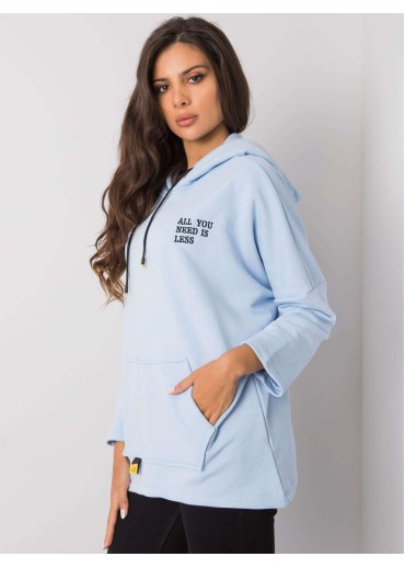 Svetlomodrá mikina s kapucňou