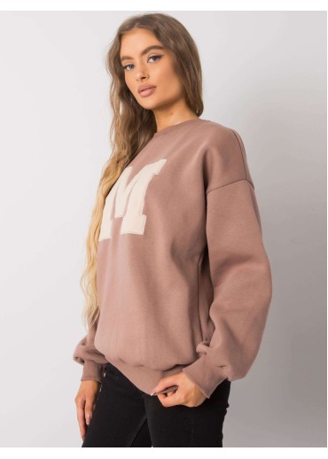 Kapučínovo hnedá mikina s nášivkou