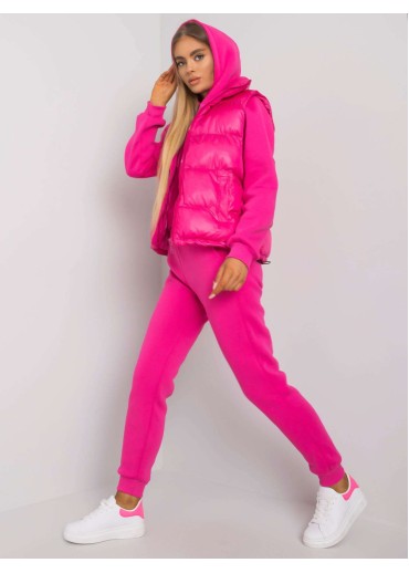 Fuchsiovo ružová tepláková súprava s vestou