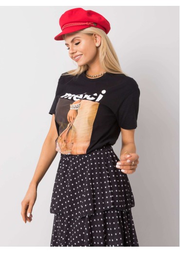 Čierne bavlnené tričko