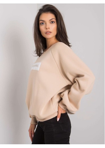 Béžovo hnedá pohodlná mikina