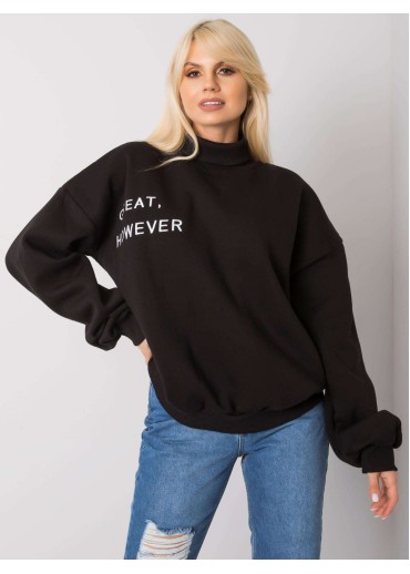 Čierna mikina s rolákovým golierom