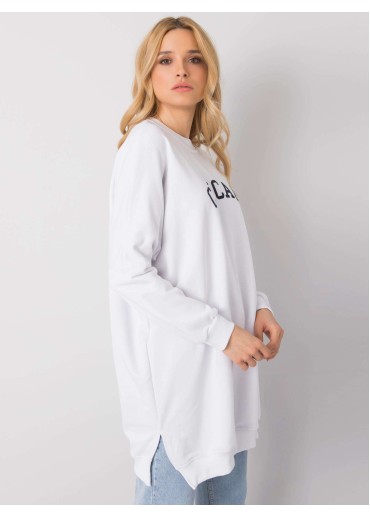 Biela predĺžená mikina