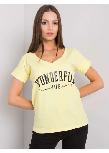 Žlté tričko s potlačou