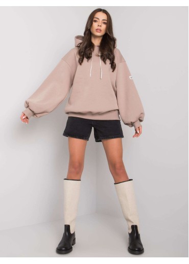 Béžovo hnedá mikina s kapucňou