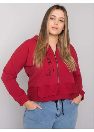 Bordovo červená mikina s kapucňou