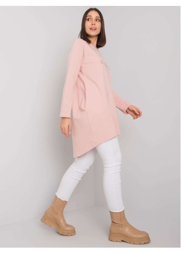 Tmavopúdrovo ružová tunika s potlačou