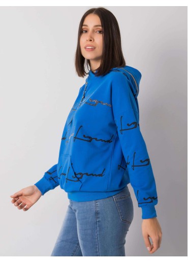 Modrá dámska mikina s kapucňou