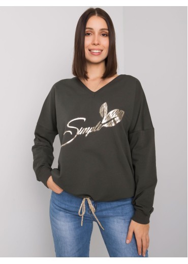 Khaki zelená mikina s potlačou