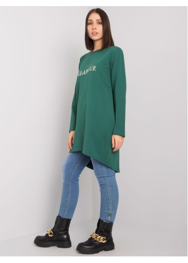 Tmavozelená tunika s potlačou