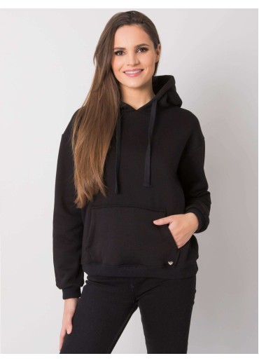 Čierna basic mikina s kapucňou