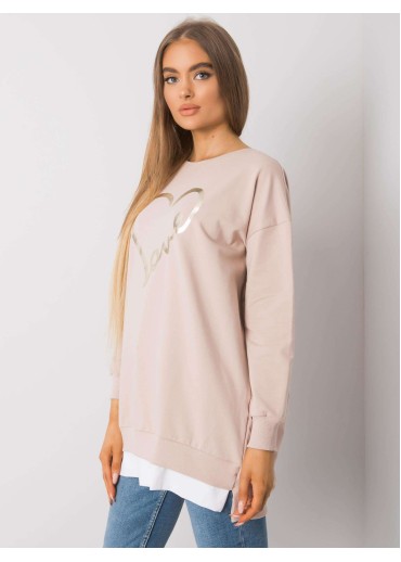 Béžovo hnedá tunika s potlačou