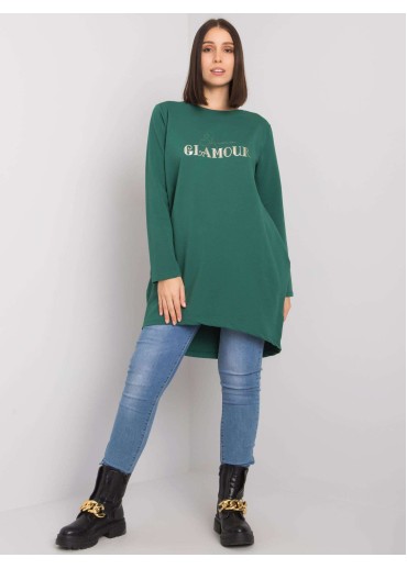 Tmavozelená tunika s potlačou