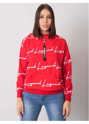 Červená dámska mikina s kapucňou