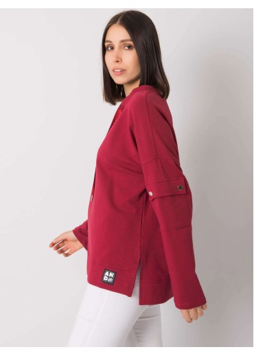 Bordovo červená mikina