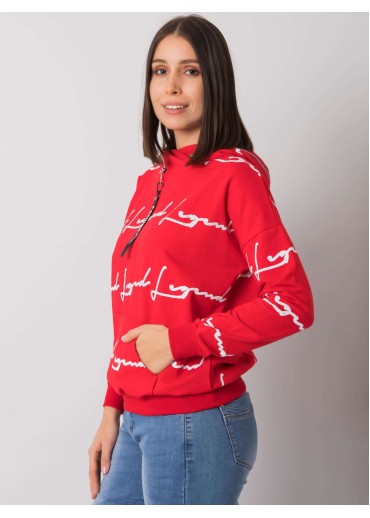 Červená dámska mikina s kapucňou