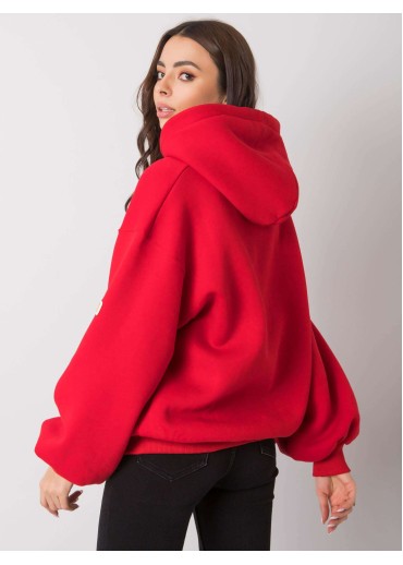 Červená mikina s kapucňou