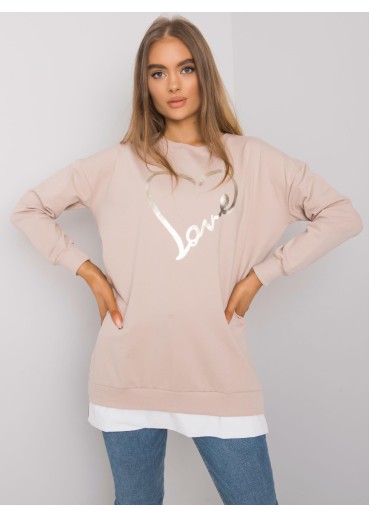 Béžovo hnedá tunika s potlačou