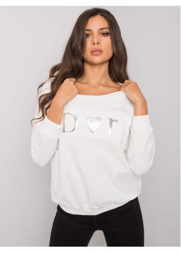 Smotanovo biela mikina s nápisom