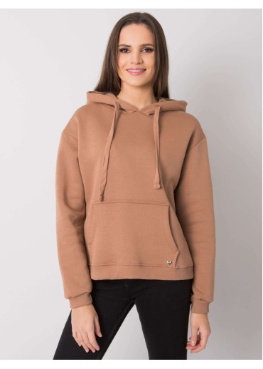Hnedá basic mikina s kapucňou