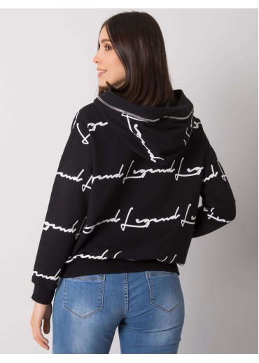 Čierna dámska mikina s kapucňou