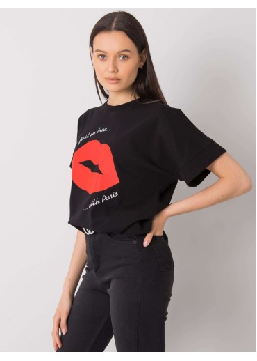 Čierne basic tričko s potlačou