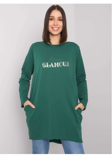 Tmavozelená tunika s potlačou