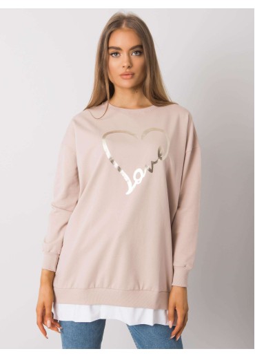 Béžovo hnedá tunika s potlačou