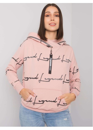 Tmavopúdrovo ružová dámska mikina s kapucňou