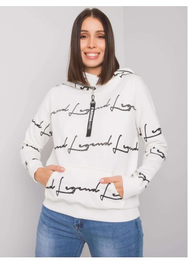 Smotanovo biela dámska mikina s kapucňou