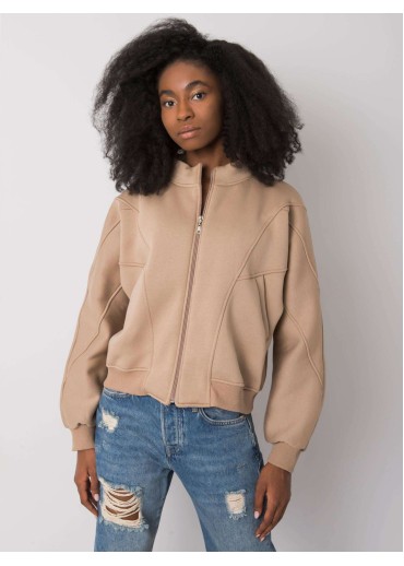 Béžovo hnedá dámska mikina